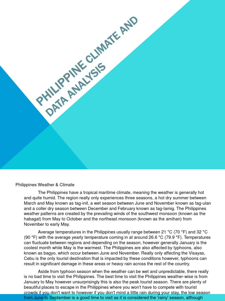 Philippine Climate Overview and Analysis | PDF | Rain | Monsoon