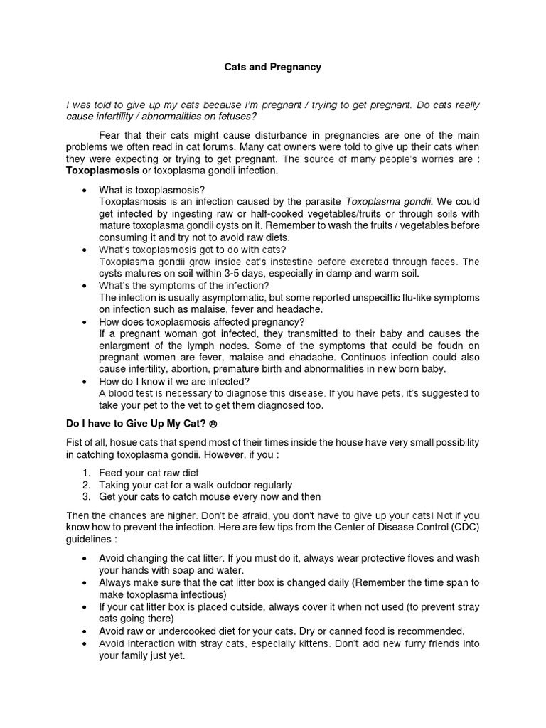 Cats, Infertility and Pregnancy PDF Pregnancy Public Health