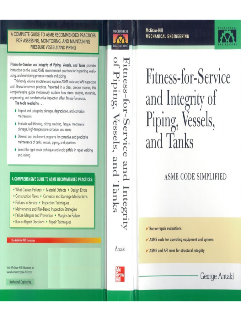 Fitness For Service and Integrity of Piping, Vessels, and Tanks PDF | PDF