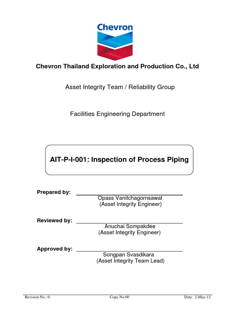 Process Piping Inspection Guidelines | PDF | Pipe (Fluid Conveyance ...