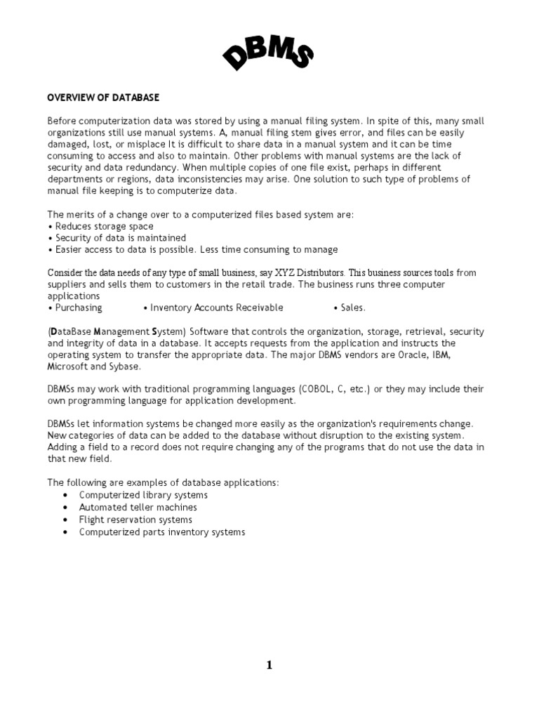 Overview of Database | PDF | Databases | Computer Program