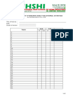 Official Students' Attendance Sheet For External Activities: (Per School Memorandum No. 014, S. 2019)