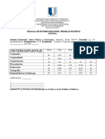 Escala de Estimacion Para Trabajo Escrito. Salud Pública