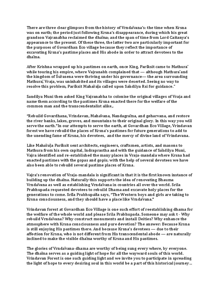 Vrindavan Forest Script | PDF | Krishna | Hinduism