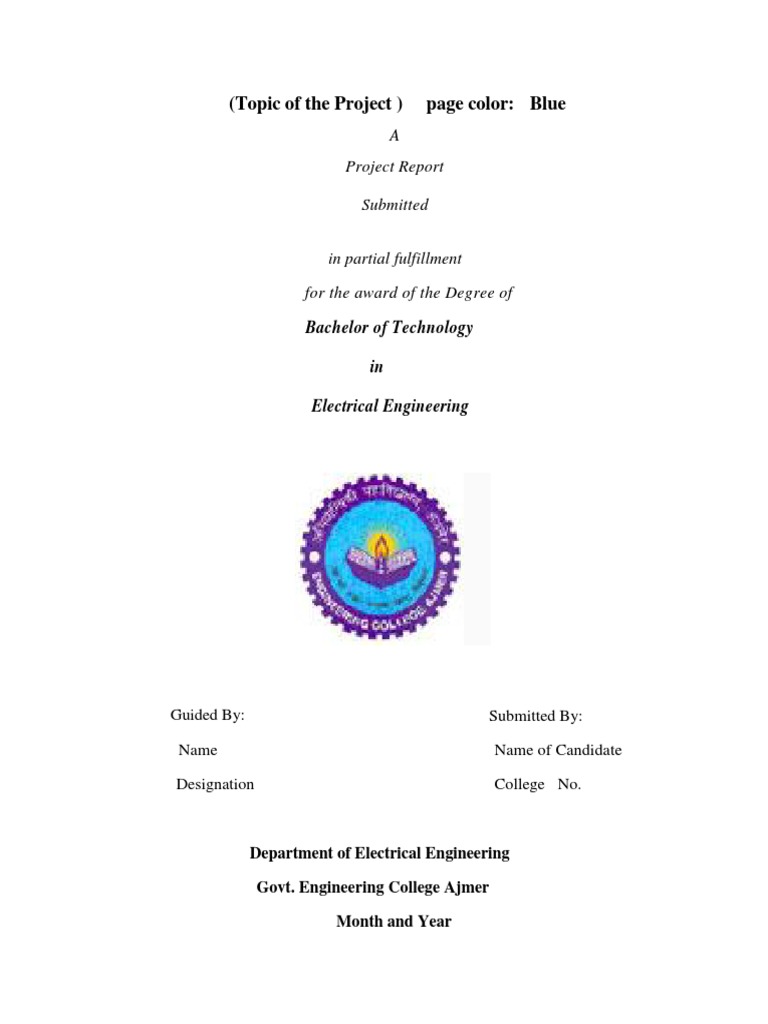 Electrical Engineering Project Report Guide | PDF | Writing