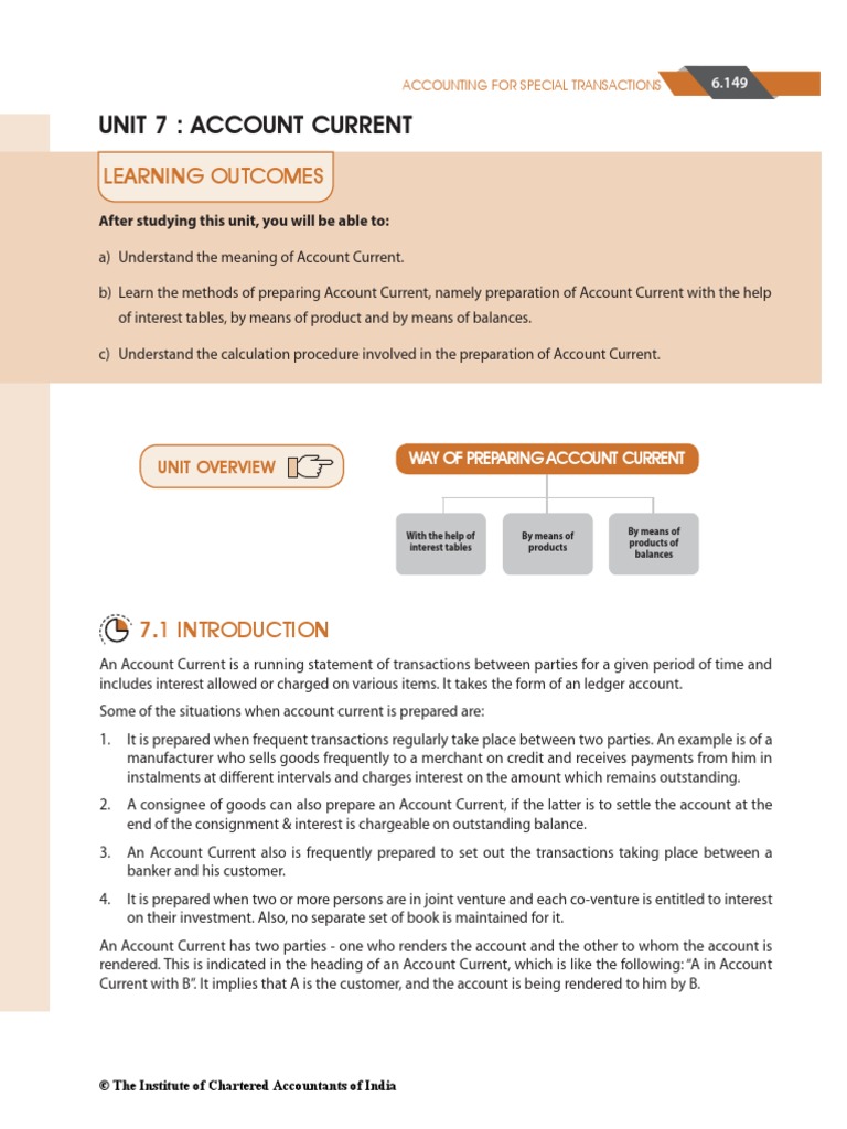 Unit 7: Account Current: Learning Outcomes | PDF | Debits And Credits ...