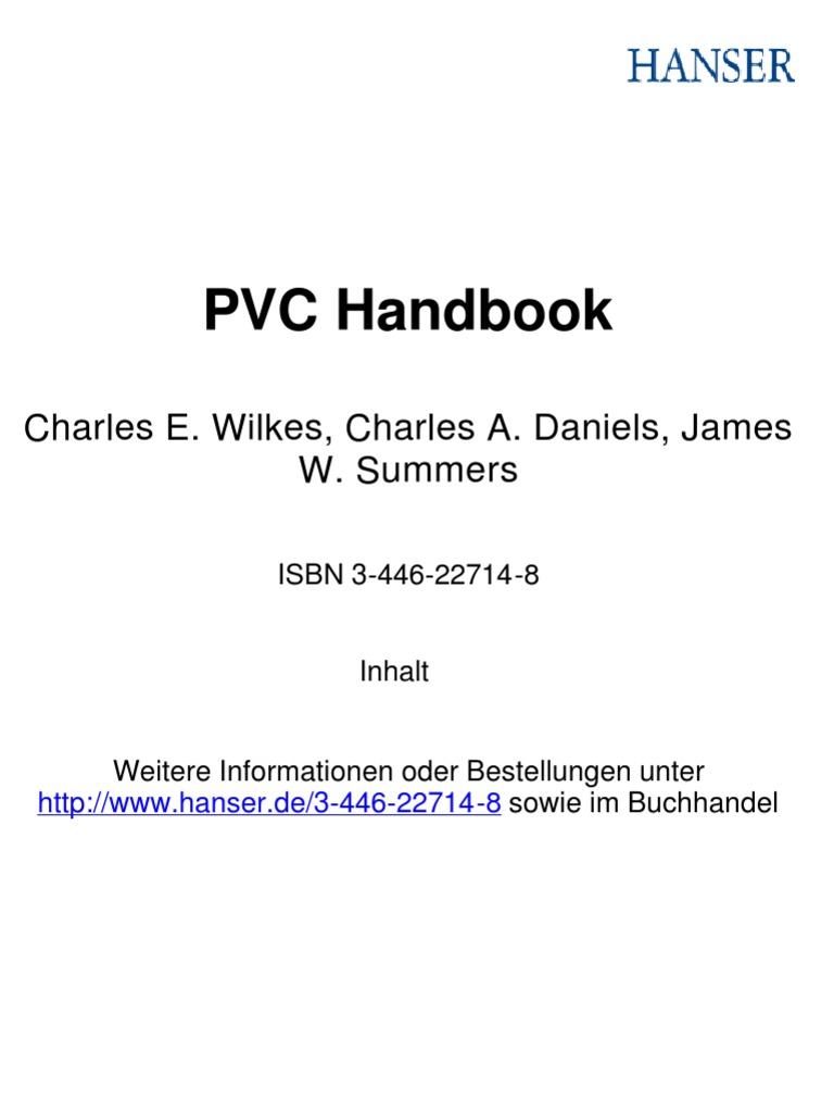 PVC Handbook Charles E. Wilkes, Charles A. Daniels, James W. Summers
