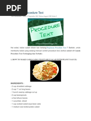 15 Contoh Procedure Text Pudding Spoon