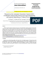 Research On The Automatic Generation Control (AGC) Coordinated Control Modes Between Provincial Dispatching and Regional Dispatching in Yunnan Power Grid