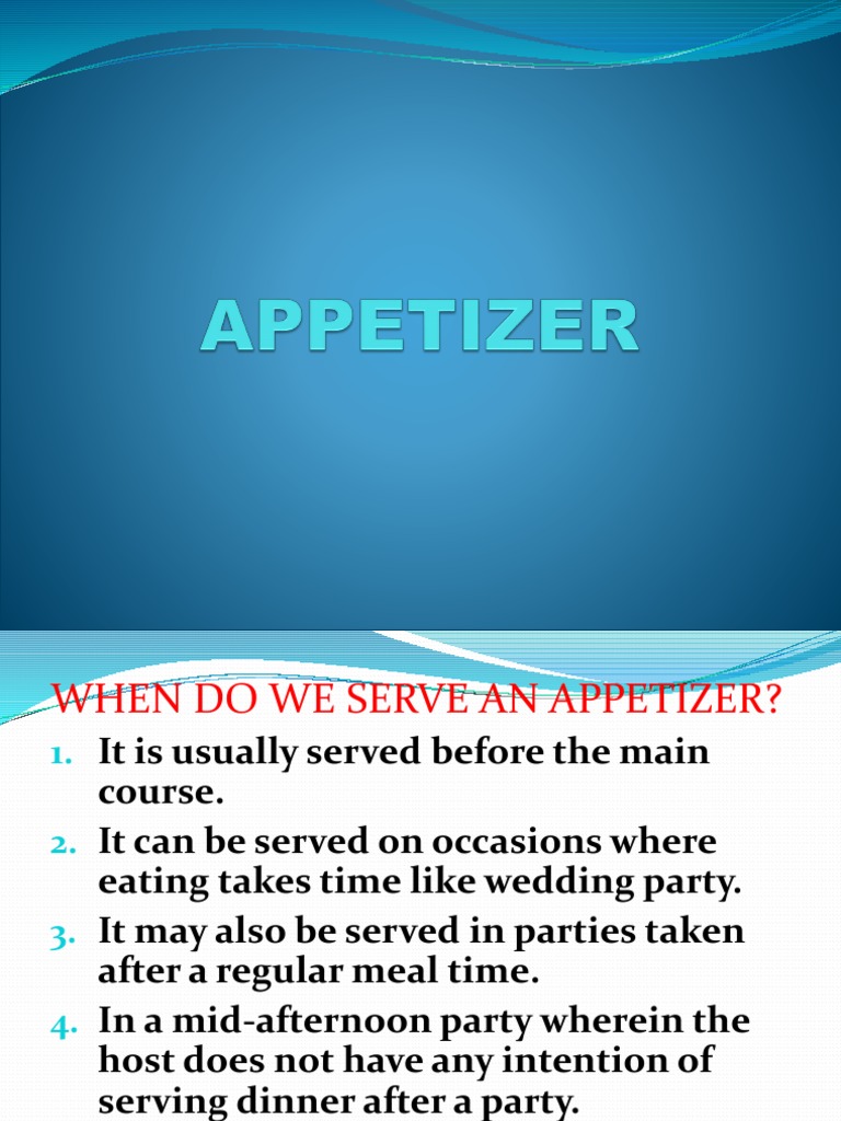 History of Appetizer PDF Hors D'oeuvre Food And Drink
