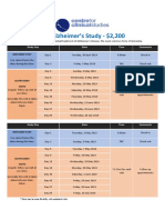 The Alzheimer's Study - $2,200: Study Day Date Time Comments