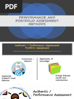 Performance and Portfolio Assessment Methods