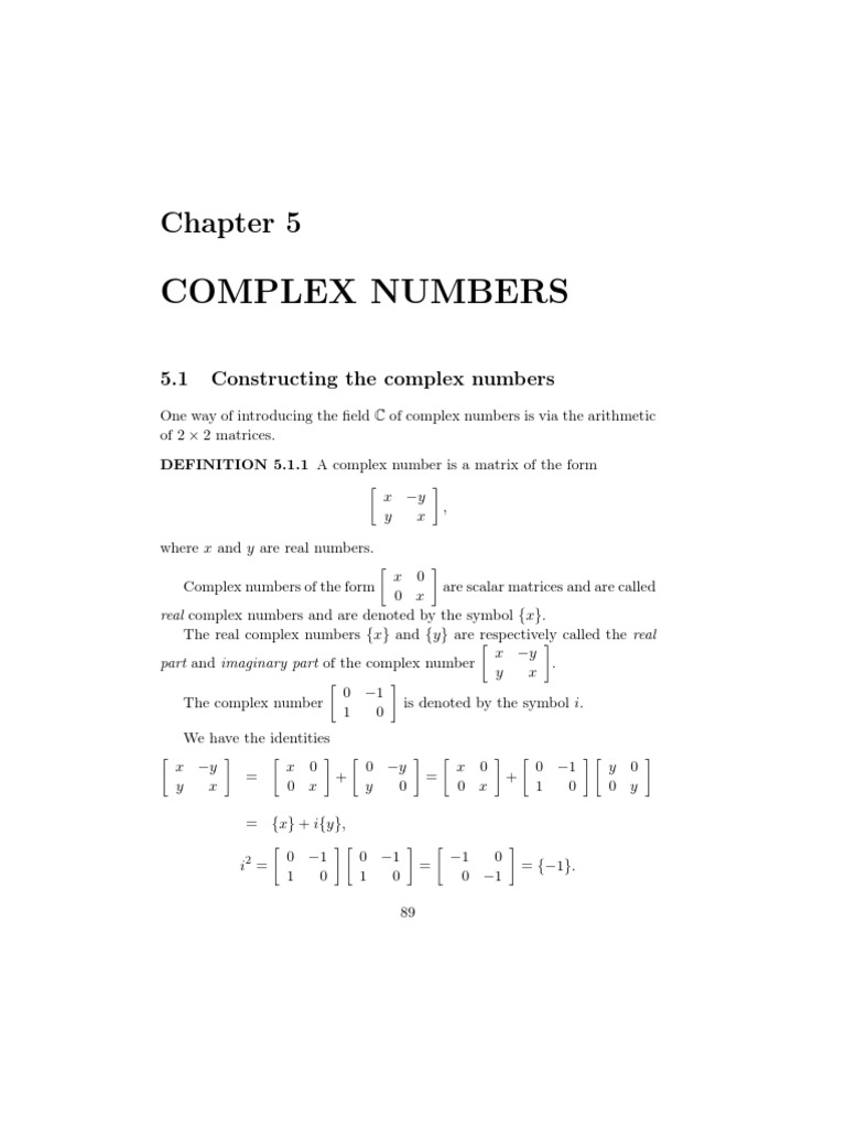 5.1 Constructing The Complex Numbers | PDF