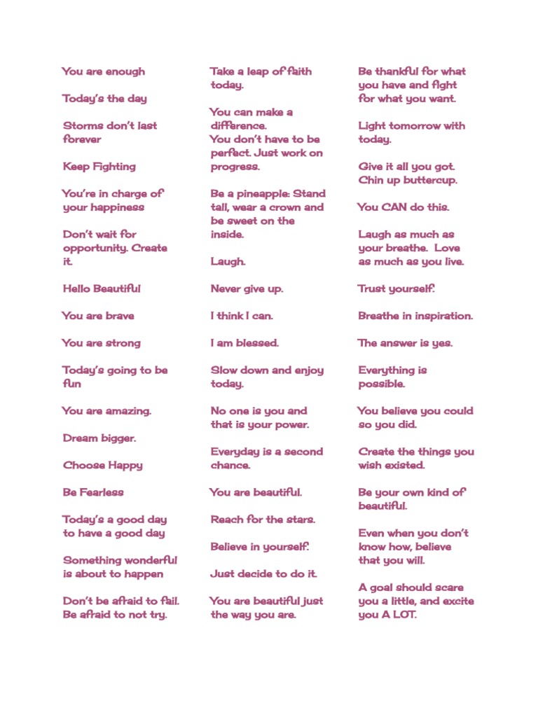 365 Words of Encouragement Jar FREE Printable | PDF | Dream