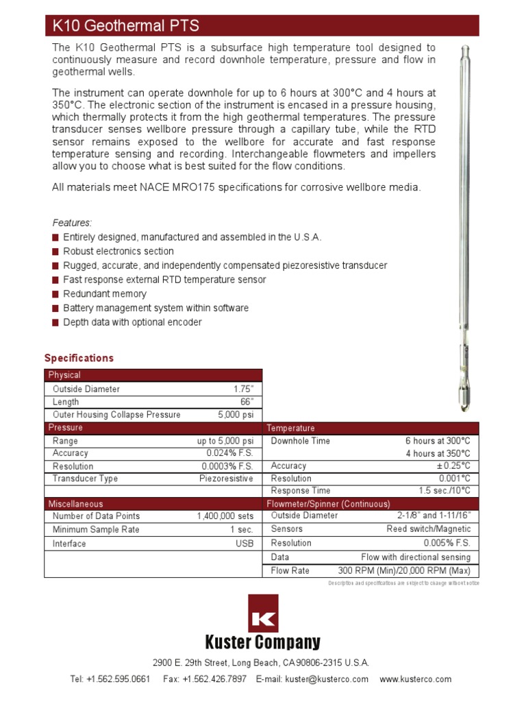 K10 Pdf Flow Measurement Sensor