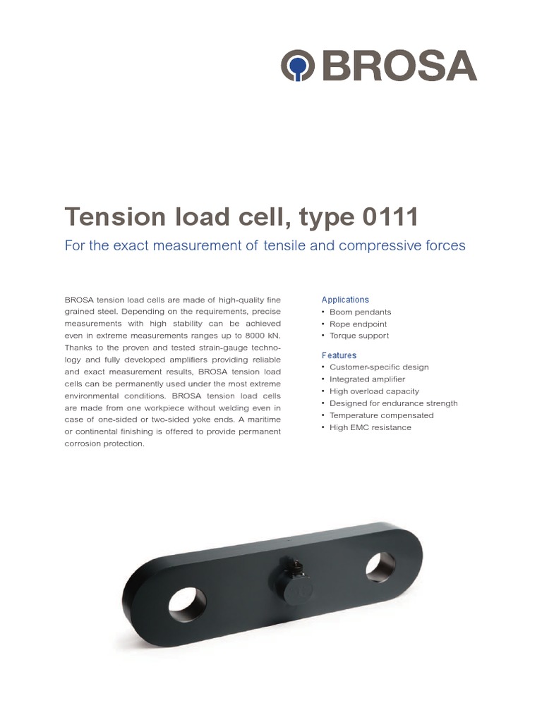 0111 Tension Load Cell Datasheet en | PDF | Electrical Engineering ...