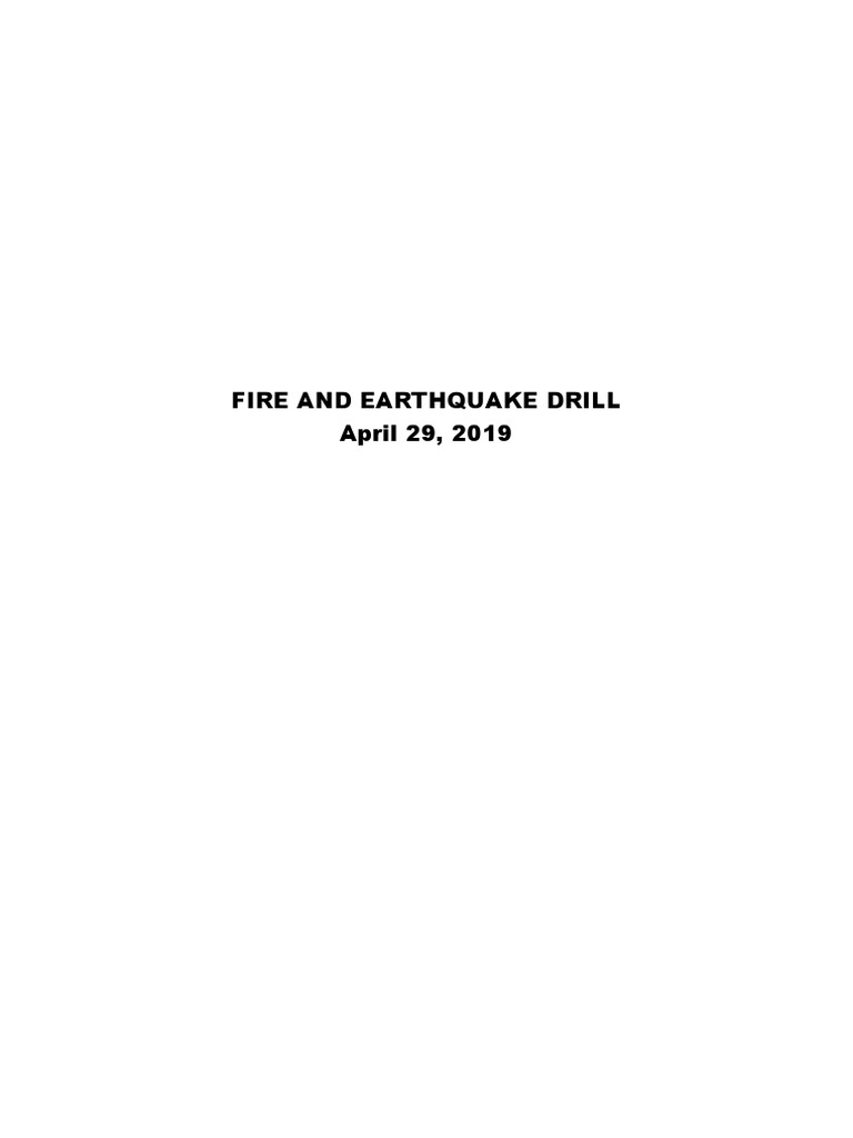Fire and Earthquake Drill | PDF