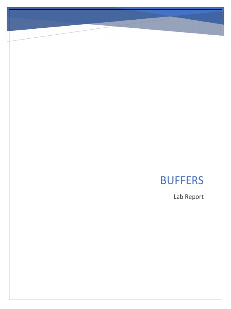Buffers Lab Report PDF Buffer Solution Ph