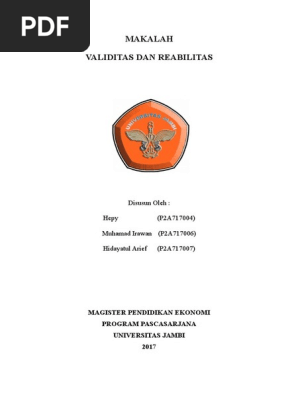 360877196 Makalah Validitas Dan Reabilitas Doc