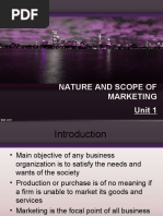 Nature and Scope of Marketing Unit 1