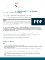 Cambridge English Preliminary For Schools Faqs PDF