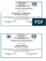 Certificate of Recognition: Delos Trino, Althea Mea F