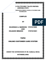 Abdu Gusau Polytechnic Talata Mafara Zamfara State: Topic Online Customer Care System