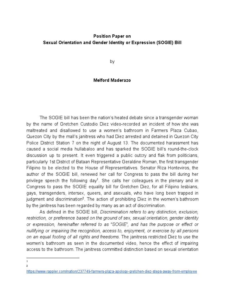 Sogie bill argumentative essay picture