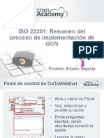 ISO 22301 Resumen Del Proceso de Implementacion de GCN Presentation Deck PDF