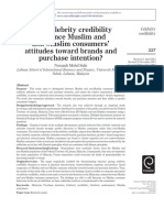 Does Celebrity Credibility Influence Muslim and Non-Muslim Consumers' Attitudes Toward Brands and Purchase Intention?
