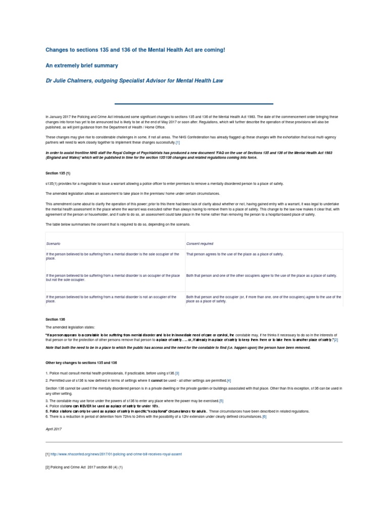 Changes to Sections 135 and 136 Explained | PDF | Police | Government