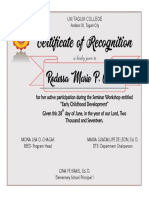 Certificate For Seminars Beed