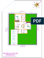 Ground floor plan with two bedrooms and kitchen