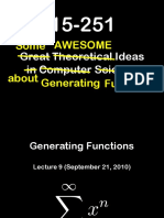 Awesome Some Generating Functions: Great Theoretical Ideas in Computer Science