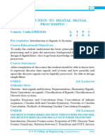 Introduction To Digital Signal Processing: Course Code:13EE1116 L TPC 4 1 0 3