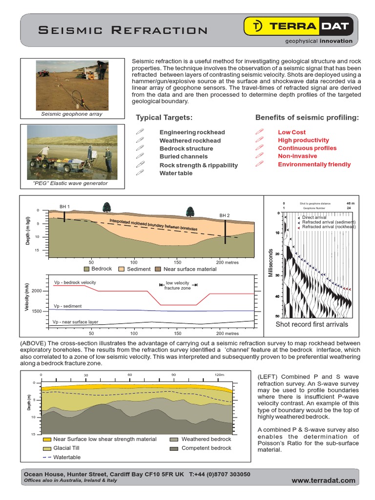 Seismic Profiling for Diggability Analysis | PDF | Seismology | Refraction