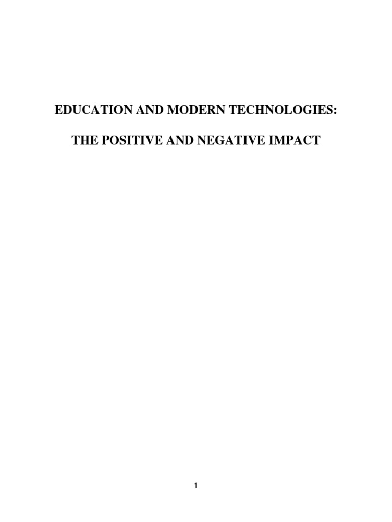 Modern Technology PDF Educational Technology
