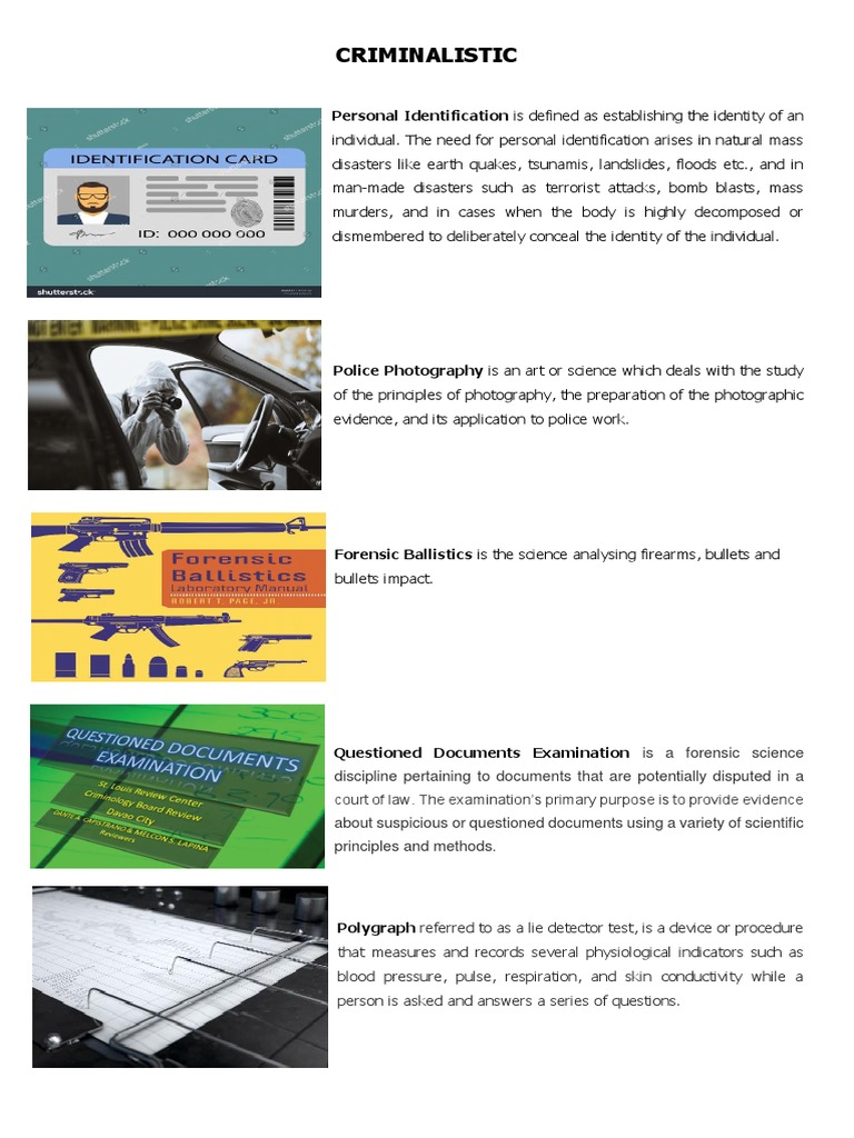 Comprehensive Guide to Criminalistics | PDF | Forensic Science | Polygraph