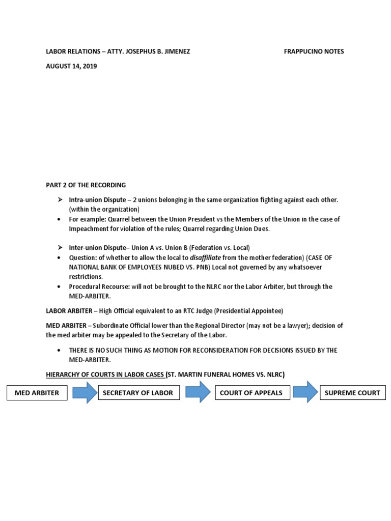 Labor Relations August 14 LECTURE NOTES | PDF | Politics