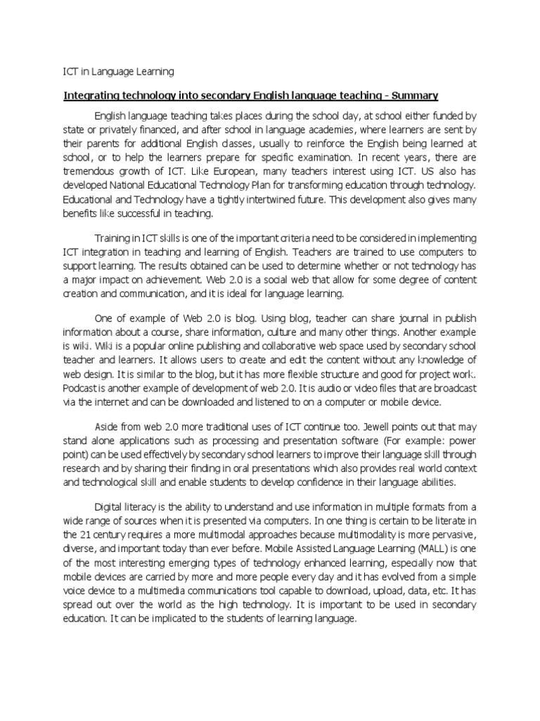 Book Chapter Summary | PDF | Educational Technology | Learning