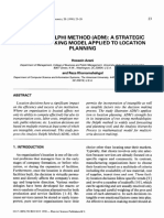 Analytic Delphi Method (Adm) : A Strategic Decision Making Model Applied To Location Planning