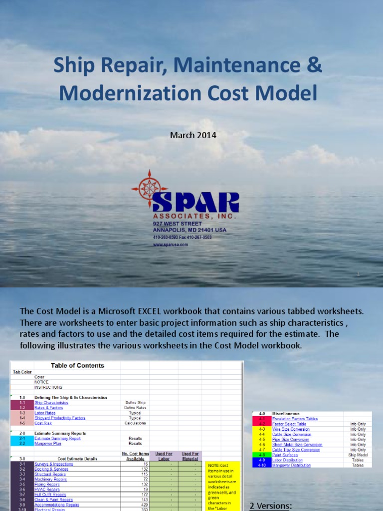 Presentation-Ship Repair, Maintenance & Modernization Cost Model | PDF ...