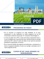 Riego por goteo y pivote Casa Grande situación programa riego fertilización