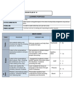 Lesson Plan N 01: Language Skill / Content Expected Learning/Objetive Personal Aims Progress Assessment