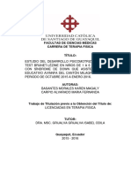 Estudio Del Desarrollo Psicomotriz Aplicando El Test Brunet-Lézine en Niños de 1 A 6 Años de Edad Con Síndrome de Down