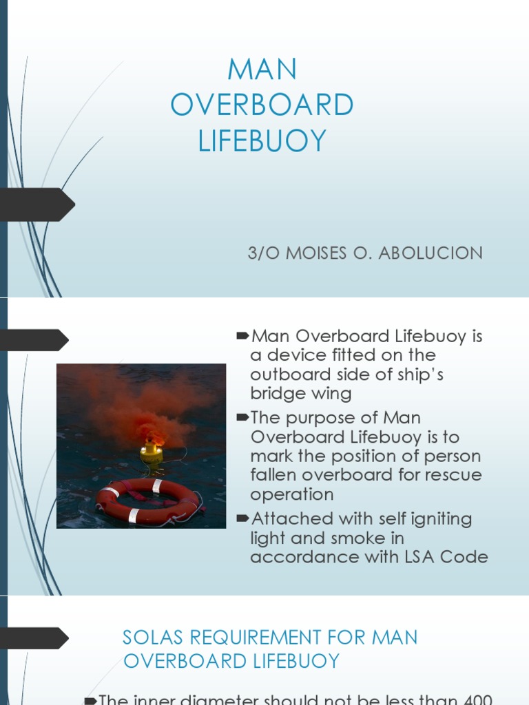 MAN Overboard Lifebuoy: 3/O Moises O. Abolucion | PDF