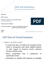 OOT, OOS and Deviations: ICH Guidelines and Improvement Questions