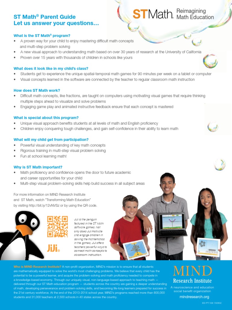 ST Math Parent Guide | PDF | Teaching Mathematics | Learning