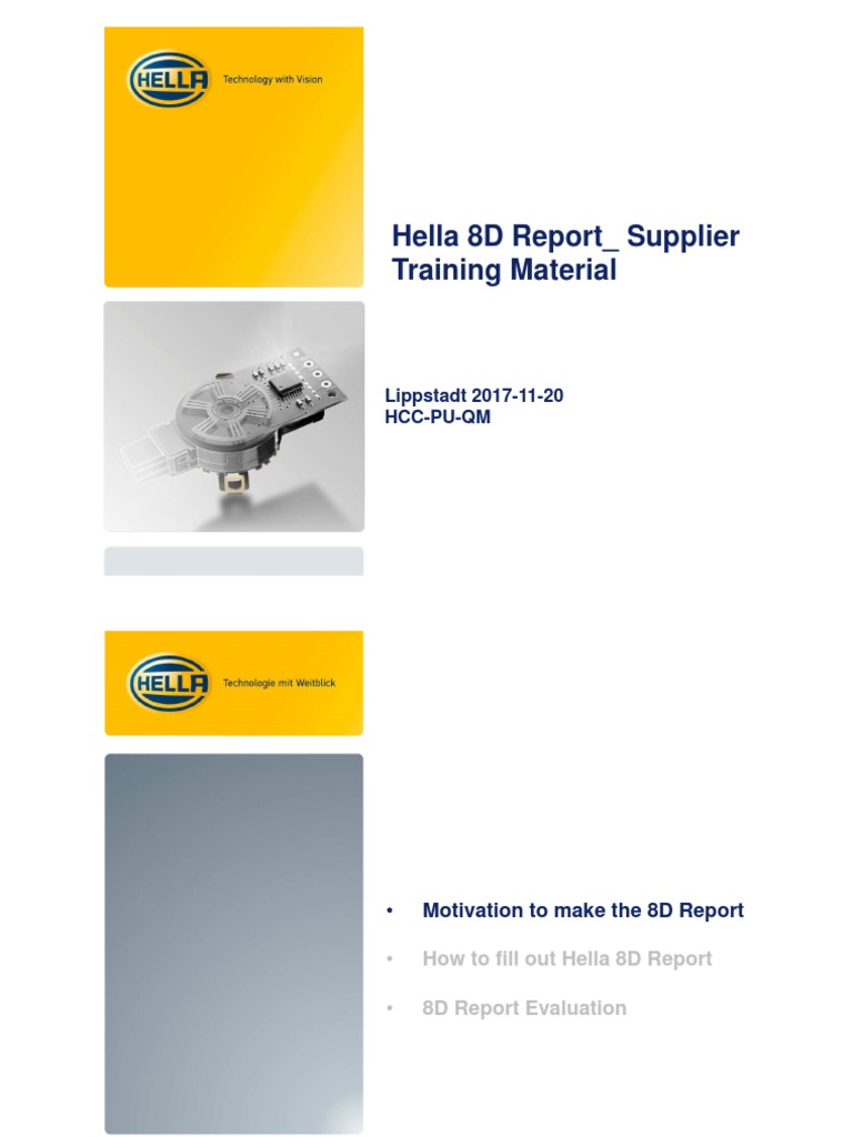 Hella 8D Report Training Material | PDF | Causality | Evaluation